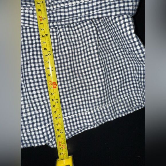 ANTRHOPOLOGIE Gingham Belted Shorts by Cartonnier Deep navy & cream Size 6 EUC - Picture 8 of 8